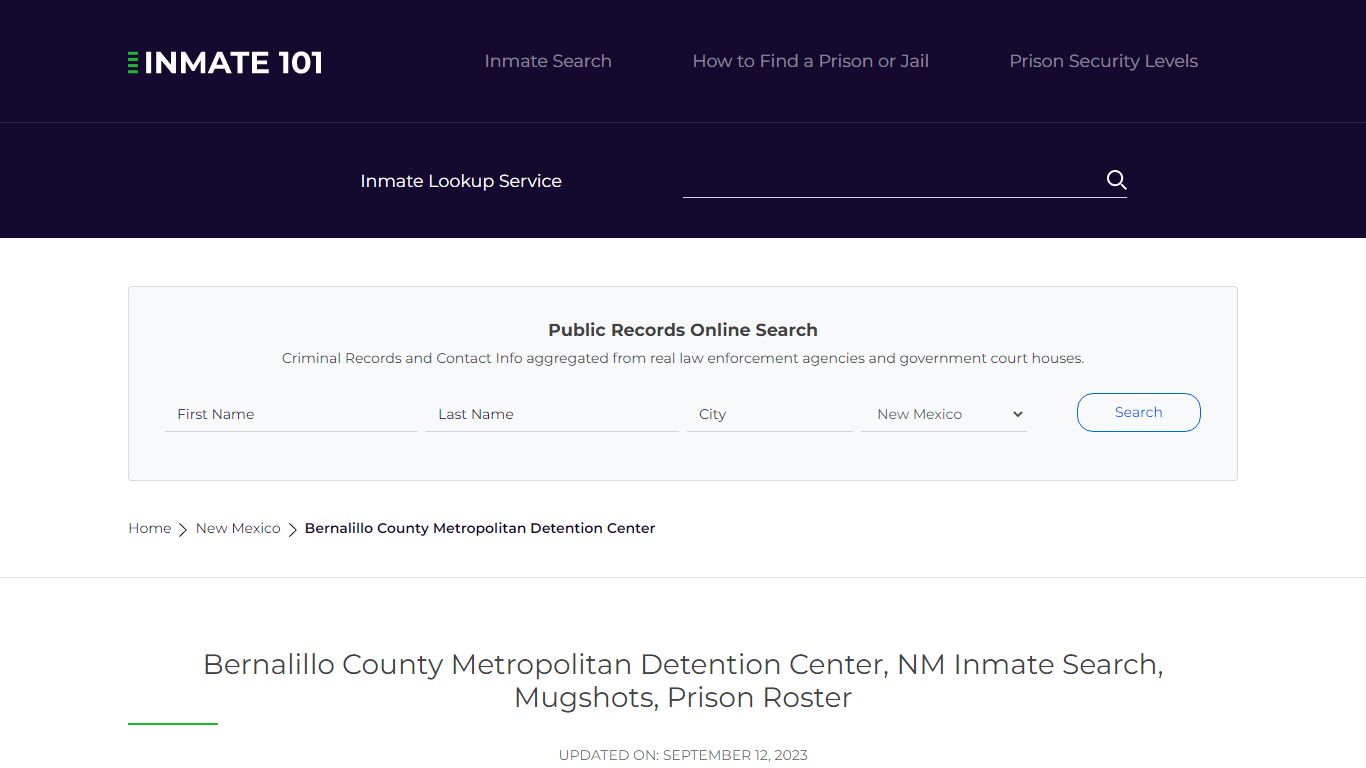 Bernalillo County Metropolitan Detention Center, NM Inmate Search ...